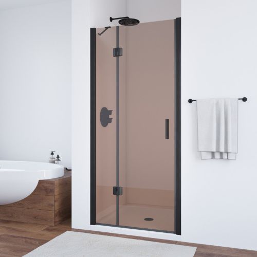 Душевая дверь Vegas-Glass AFP TUR+NOVO AFP NOVO 120 02М 05 L 120х189 стекло тонированное профиль черный матовый