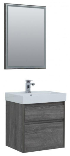Комплект мебели: тумба с раковиной + зеркало Aquanet Nova Lite 00242920 60,5х45,7х145 напольный/подвесной