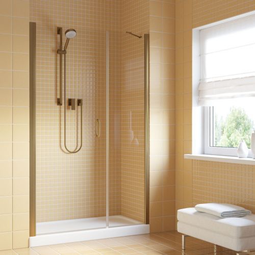 Душевая дверь Vegas-Glass EP-F-2 LUX EP-F-2 LUX 100 05 crystalvision L 100х200 стекло прозрачное профиль бронза