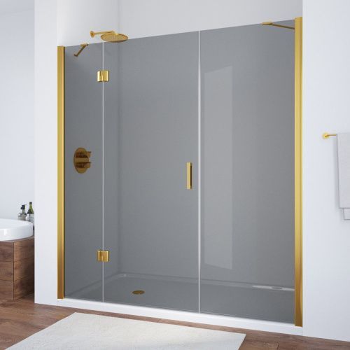 Душевая дверь Vegas-Glass AFP-F TUR+NOVO AFP-F TUR NOVO h1890 190 09 07 L 190х189 стекло тонированное профиль золото глянцевое