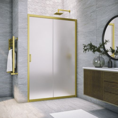 Душевая дверь Vegas-Glass ZP TUR+NOVO ZP NOVO h2000 165 03 10 165х200 стекло матовое профиль золото