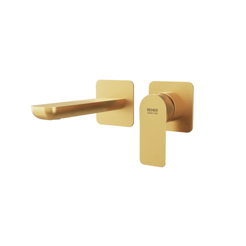 Смеситель для раковины Remer Infinity I15PBG встраиваемый в стену брашированное золото