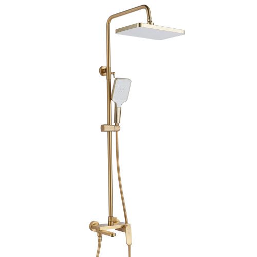 Душевая стойка Shevanik S4536G настенная цвет золотой сатин