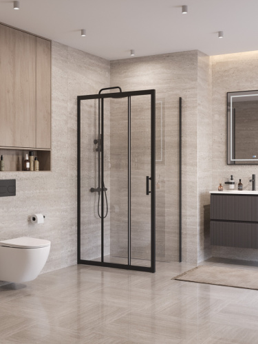 Душевой уголок BelBagno UNO-195 UNO-195-AHF-31-100/70-C-NERO 100х70 стекло прозрачное профиль черный без поддона