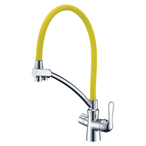 Смеситель для кухни LeMark Comfort LM3070C-Yellow на мойку хром/желтый
