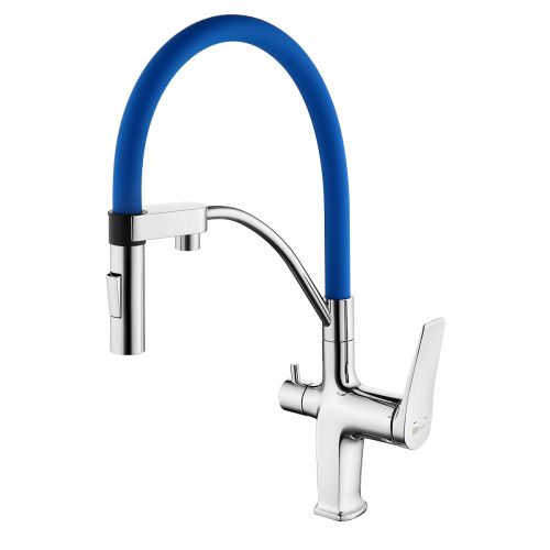 Смеситель для кухни LeMark Comfort LM3074C-Blue на мойку синий/хром