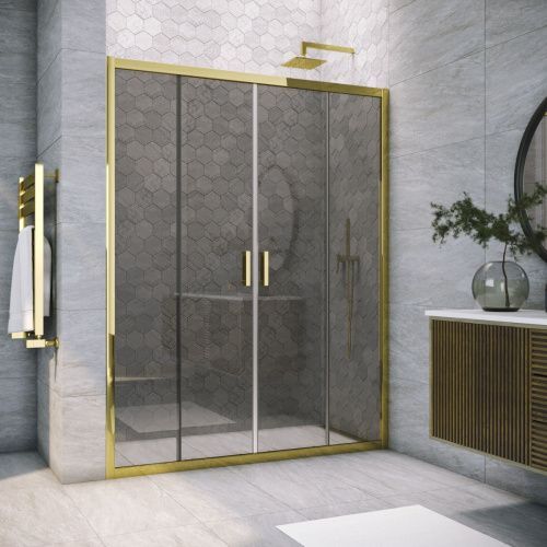 Душевая дверь Vegas-Glass Z2P TUR+NOVO Z2P TUR NOVO 220 09 07 220х200 стекло тонированное профиль золото
