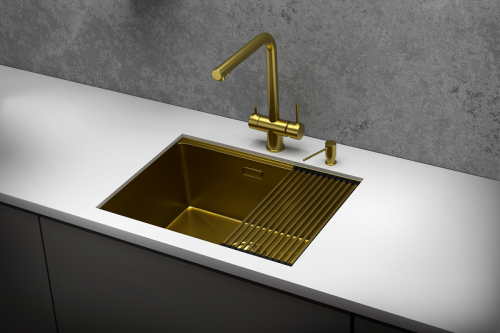 Кухонная мойка Granula Kitchen Space 6045U, ЗОЛОТО САТИН 60x44,5 цвет золото сатин