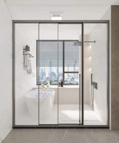 Душевая дверь Veconi PR4/L-190-01-GR-C4 190х200 стекло прозрачное профиль графит