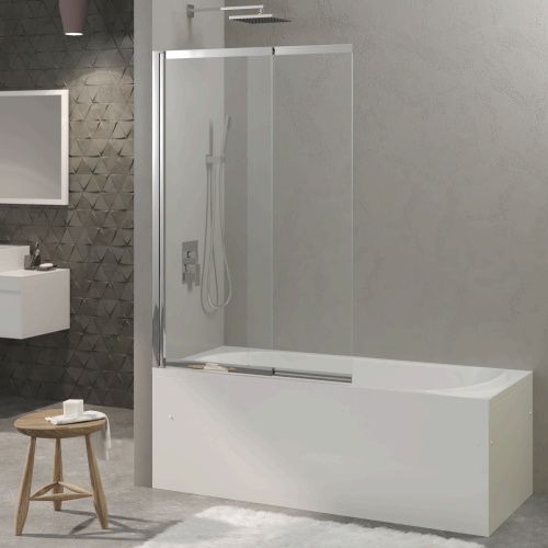 Душевая шторка Berges RIVER 065014 61х145 стекло прозрачное профиль хром ориентация универсальная