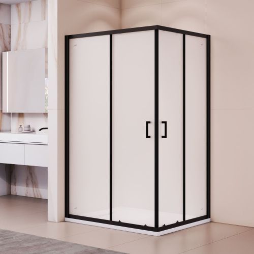 Душевой уголок RGW Passage 3508104082-24 120х80 стекло матовое профиль черный без поддона