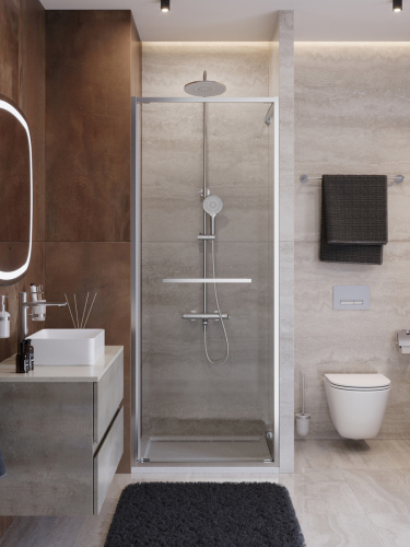 Душевая дверь Cezares LUX LUX-B-FS-1-80-C-CR 80х195 стекло прозрачное профиль хром