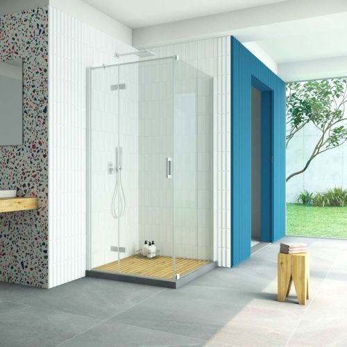 Душевой уголок Vegas-Glass AFP-Fis Retta AFP-Fis Retta 80 01 crystalvision L 80х80 стекло прозрачное профиль белый без поддона