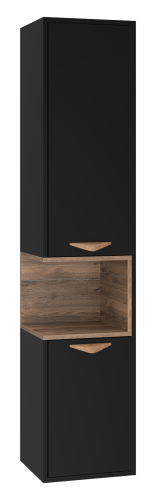 Шкаф-пенал Brevita Bergen BER-05035-02-19-ПоП 35х33х165 подвесной цвет черный/коричневый