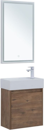 Комплект мебели: тумба с раковиной + зеркало Aquanet Nova Lite 00302530 подвесной