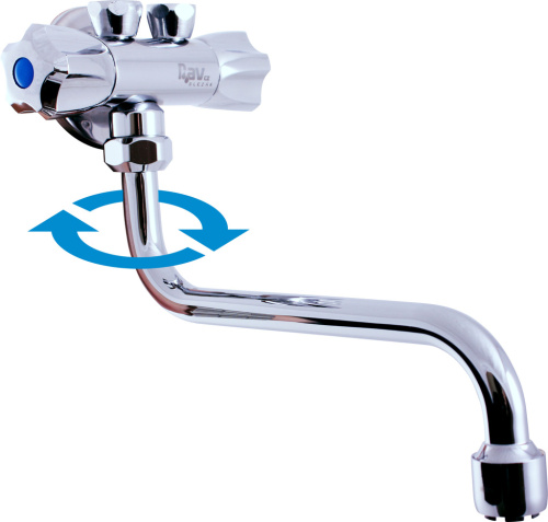 Смеситель для кухни RavSlezak EM001/21 настенный хром