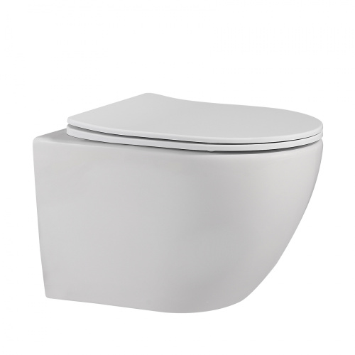 Унитаз подвесной Abber Bequem AC1100MW белый матовый с сиденьем микролифт безободковый каскадный смыв