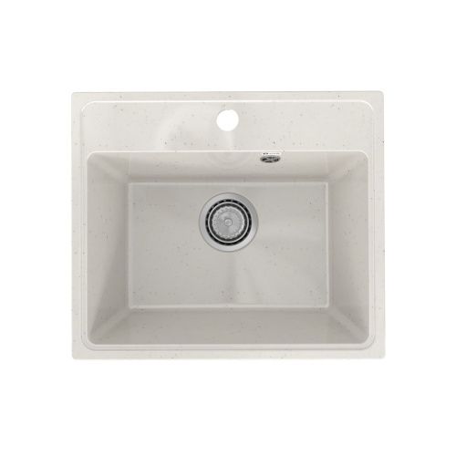 Кухонная мойка Practik PR-490 PR-M-490-001 49х42 цвет белый поверхность глянцевая