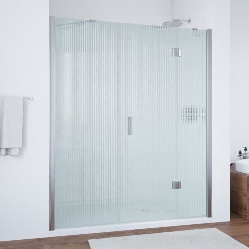 Душевая дверь Vegas-Glass AFP-F TUR+NOVO AFP-F TUR NOVO h1890 140 08 Moru R 140х190 стекло рифленое профиль хром