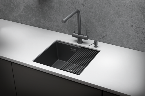 Кухонная мойка Granula Kitchen Space 5045U, ГРАФИТ МАТОВЫЙ 50x44,5 цвет графит матовый
