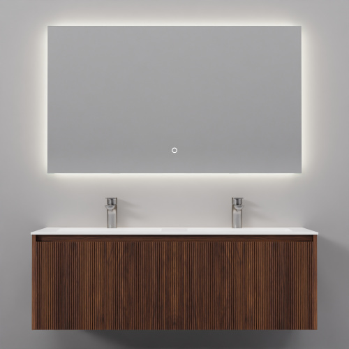 Тумба с раковиной зеркалом и смесителем ArtDecco Camilla (Камилла) ACM12W22D2MF 120x45x40 подвесная цвет черный орех