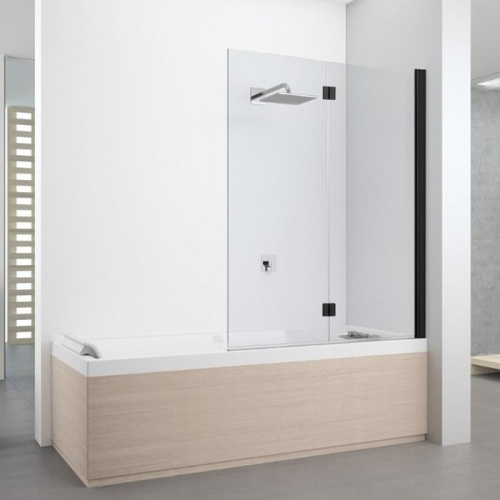 Душевая шторка на ванну Novellini Young Y21BSV120D-1H 120х151,6 стекло прозрачное профиль черный матовый