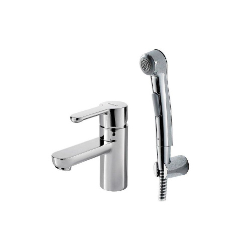 Смеситель с гигиеническим душем Bravat Stream F13783C-3 на столешницу хром