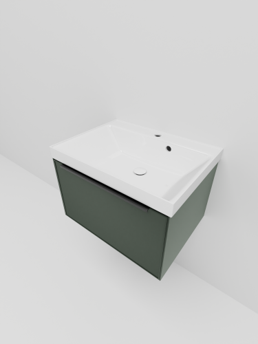 Тумба с раковиной La Fenice SIMPLA NFNC-01-SIM-G-60-3-60 61х36х47 подвесная цвет серо-зеленый