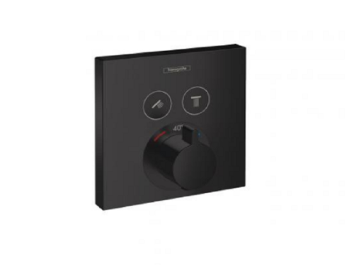 Смеситель Hansgrohe ShowerSelect 15763670 настенный встраиваемый черный матовый с термостатом