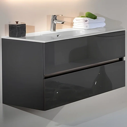 Тумба под раковину Armadi Art Vallessi 837-120-A glossy 120х46х53 подвесная цвет антрацит