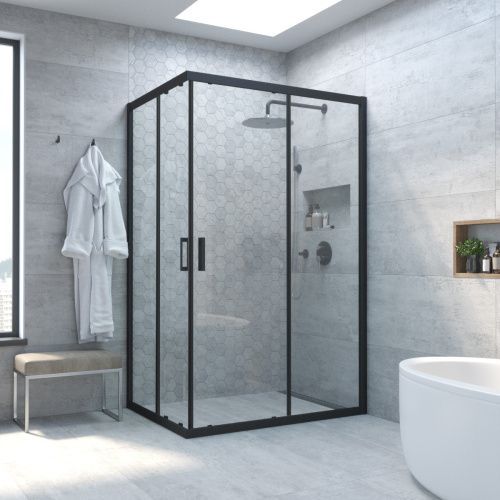 Душевой уголок Vegas-Glass ZA-F TUR+NOVO ZA-F NOVO h2000 80*70 02М crystalvision 80х70 стекло прозрачное профиль черный без поддона