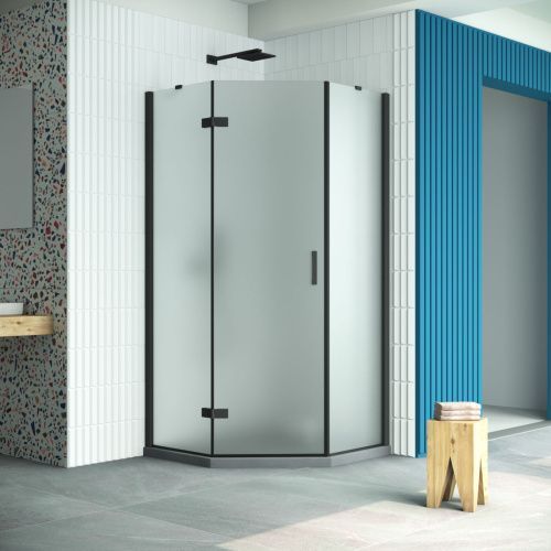 Душевой уголок Vegas-Glass AFA-Pen Retta AFA-Pen Retta 90 02М 10 L 90х90 стекло матовое профиль черный без поддона