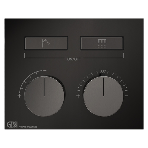 Смеситель для душа Gessi Hi-Fi 63004#706 встраиваемый в стену черный с термостатом (внешняя часть)