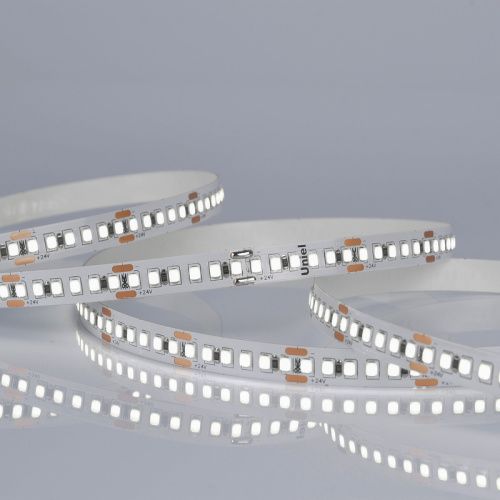 Светодиодная лента Uniel ULS-2835 ULS-2835-180LED/m-10mm-IP20-DC24V-17W/m-5M-6500K катушка в герметичной упаковке