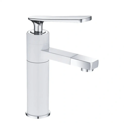 Смеситель Shevanik S6601F на раковину белый/хром