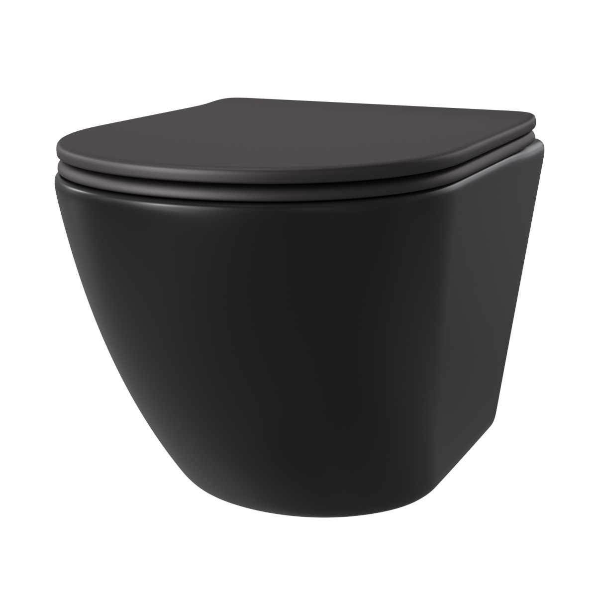 Унитаз подвесной Taliente Amato AM25010 Nero черный матовый с сиденьем безободковый смыв торнадо