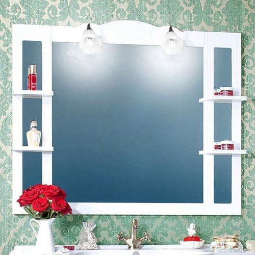 Зеркало-шкаф с подсветкой Бриклаер 4627125411359 120х16х99 подвесной цвет белый