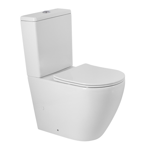 Унитаз напольный с бачком BelBagno SFERA-R BB2141CPR/SC/BB2141T белый с сиденьем микролифт безободковый каскадный смыв