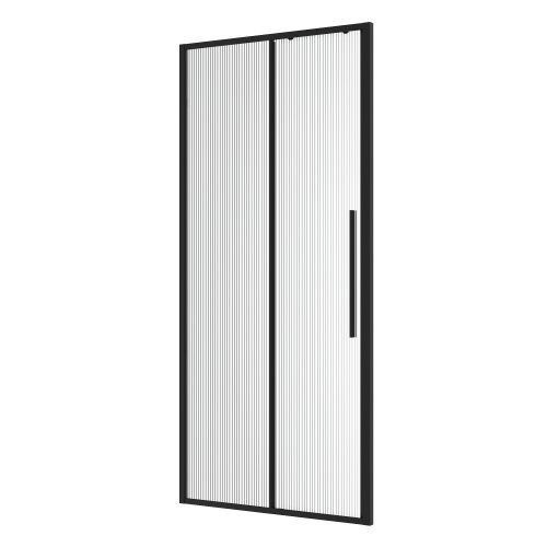 Душевая дверь Niagara Nova NG-84-L9FHB 90х195 стекло рифленое профиль черный матовый