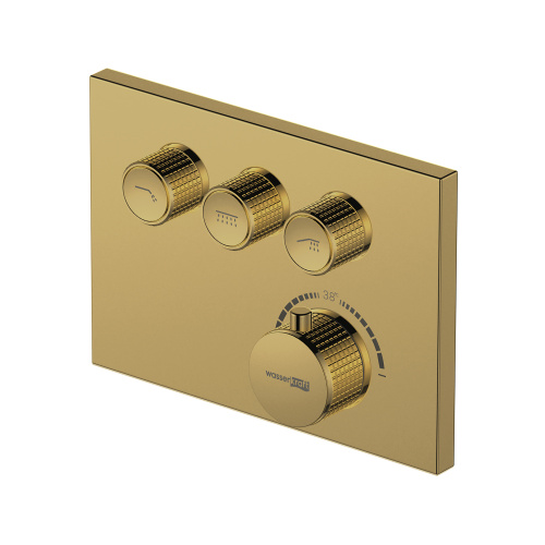 Смеситель для ванны и душа WasserKRAFT Sauer 7100 7158 Thermo встраиваемый золото