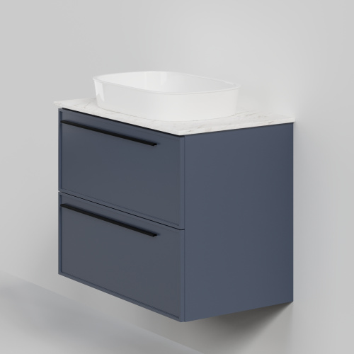 Тумба со столешницей La Fenice ELBA TWIN NFNC-01-ELB-BG-80-2-3-GG 80х62х49 подвесная цвет синий