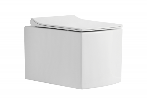 Унитаз подвесной CeramaLux 2022 белый глянцевый с сиденьем микролифт каскадный смыв