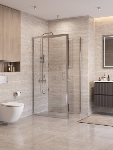 Душевой уголок BelBagno UNO-195 UNO-195-AH-1-100/70-C-Cr 100х70 стекло прозрачное профиль хром без поддона