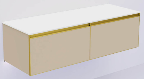 Тумба под раковину Armadi Art Quatro 790-M2-140(70+70)-D-MG+LD 140х50х40 подвесная цвет бежевый