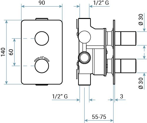 Смеситель Emmevi Filoinox 85319/IN встраиваемый в стену никель - фото 2