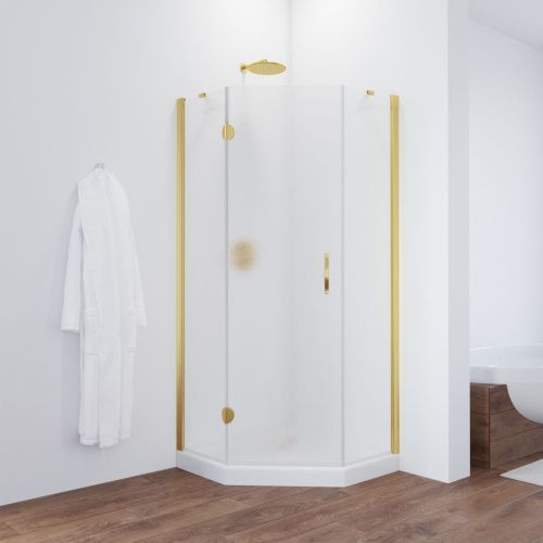 Душевой уголок Vegas-Glass AFA-Pen TUR+NOVO AFA-Pen TUR NOVO h1890 90 09 02 L 90х90 стекло рифленое профиль золото без поддона