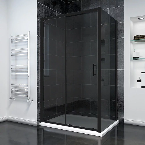 Душевой уголок Veconi Rovigo RV055BT-10070-05-C8 100х70 стекло тонированное профиль черный без поддона