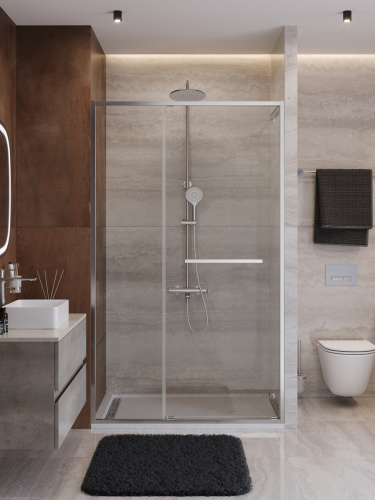 Душевая дверь Cezares LUX LUX-B-FS-11-130-C-CR 130х195 стекло прозрачное профиль хром