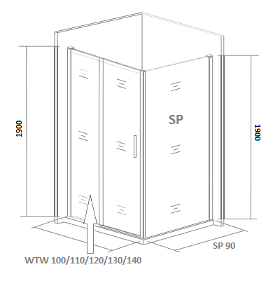 Боковая стенка GOOD DOOR SPIRIT СП00016 90х190 стекло прозрачное профиль хром - фото 4 Боковая стенка GOOD DOOR SPIRIT СП00016 90х190 стекло прозрачное профиль хром - фото 4