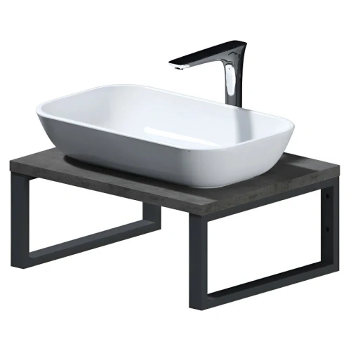 Столешница 1MarKa Grunge Loft Ц0000001585 60х48 накладная цвет бетон темно-серый